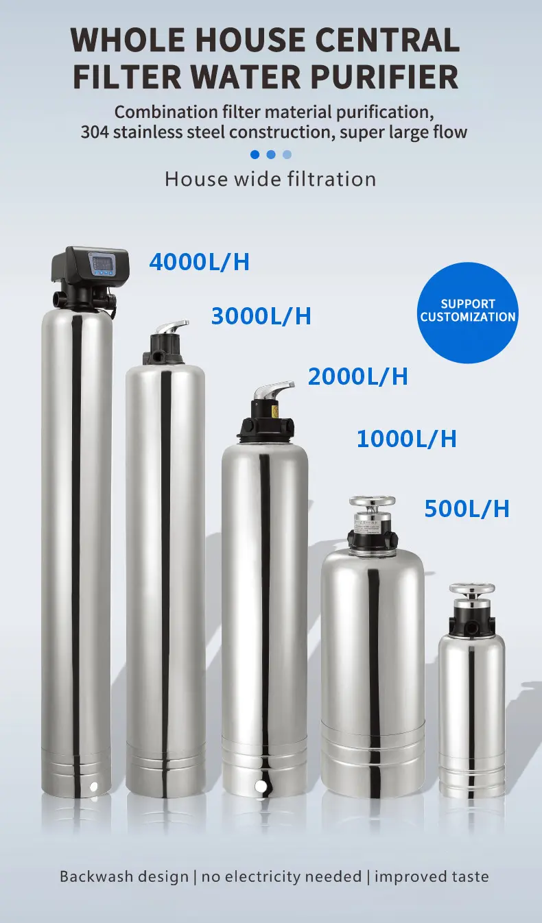 automatic 4000L/h whole house UF central water purifier machine commercial stainless steel filter housing water filter system,whole house UF central water purifier machine water filter system,Purithm