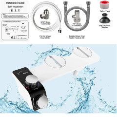 Hot and Cold Water Non Electric Mechanical Self Cleaning Dual Nozzle Bidet Toilet Attachment,Hot and Cold Water Non Electric Self Cleaning Bidet Toilet Attachment,Purithm