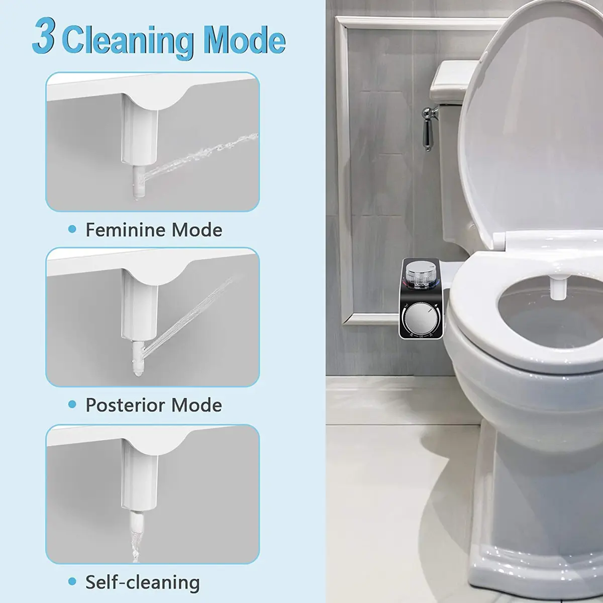 Hot and Cold Water Non Electric Mechanical Self Cleaning Dual Nozzle Bidet Toilet Attachment,Hot and Cold Water Non Electric Self Cleaning Bidet Toilet Attachment,Purithm