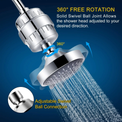 Shower Head High-Pressure Rain Fixed Showerhead Rainfall 5-Setting with Adjustable Metal Swivel Ball Joint Bathroom Showerhead,High-Pressure Rain Fixed Shower head 5-Setting Bathroom Shower head,Purithm