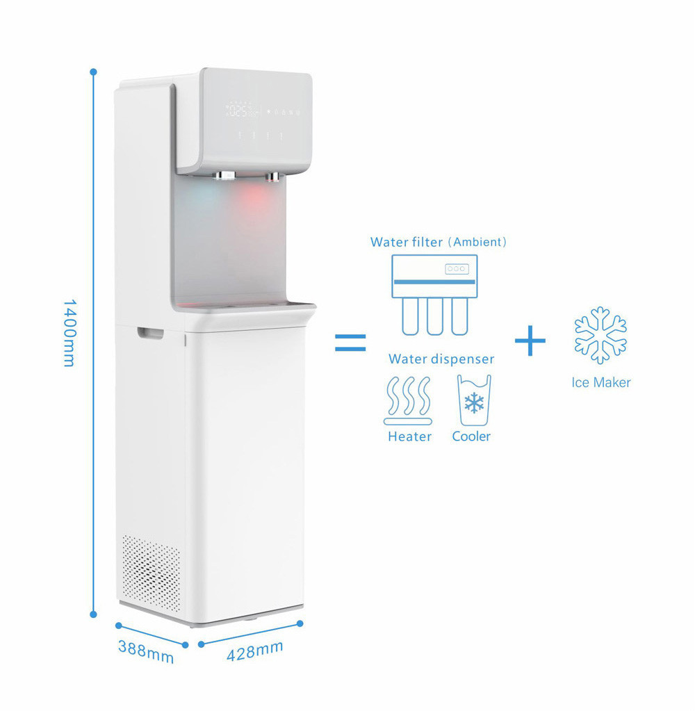 Water dispenser with Ice maker Smart cold&hot water dispenser with RO filtration system with sparkling water,Water dispenser with Ice maker Smart cold&hot water dispenser,Purithm
