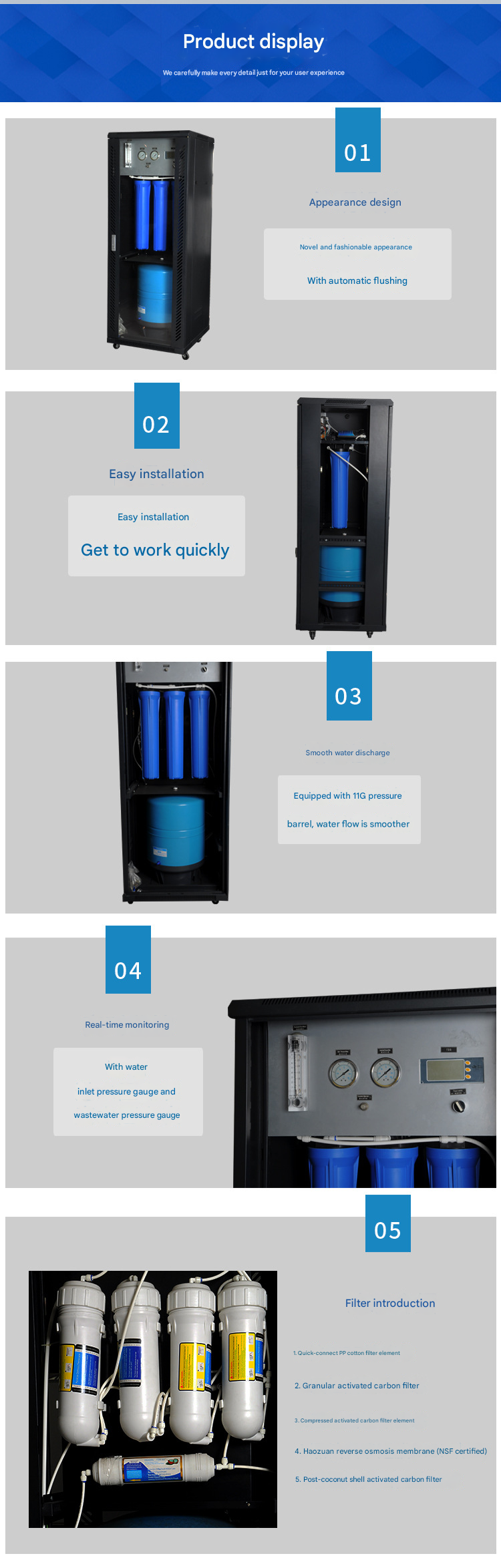 Commercial water filter system with IC Controller RO water purification systems for business,Commercial water filter system with RO water purification system,Purithm