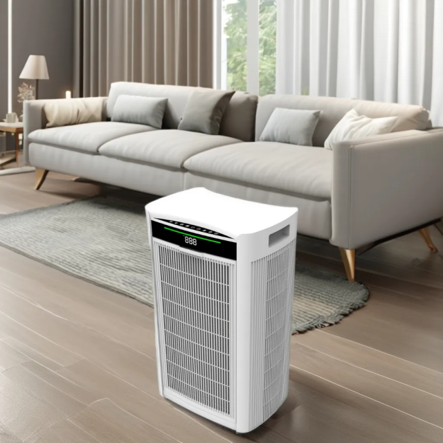 Large commercial home air purifier composite filter double-sided air intake cadr value 1000 deformaldehyde,commercial home air purifier with HEPA composite air filter,Purithm