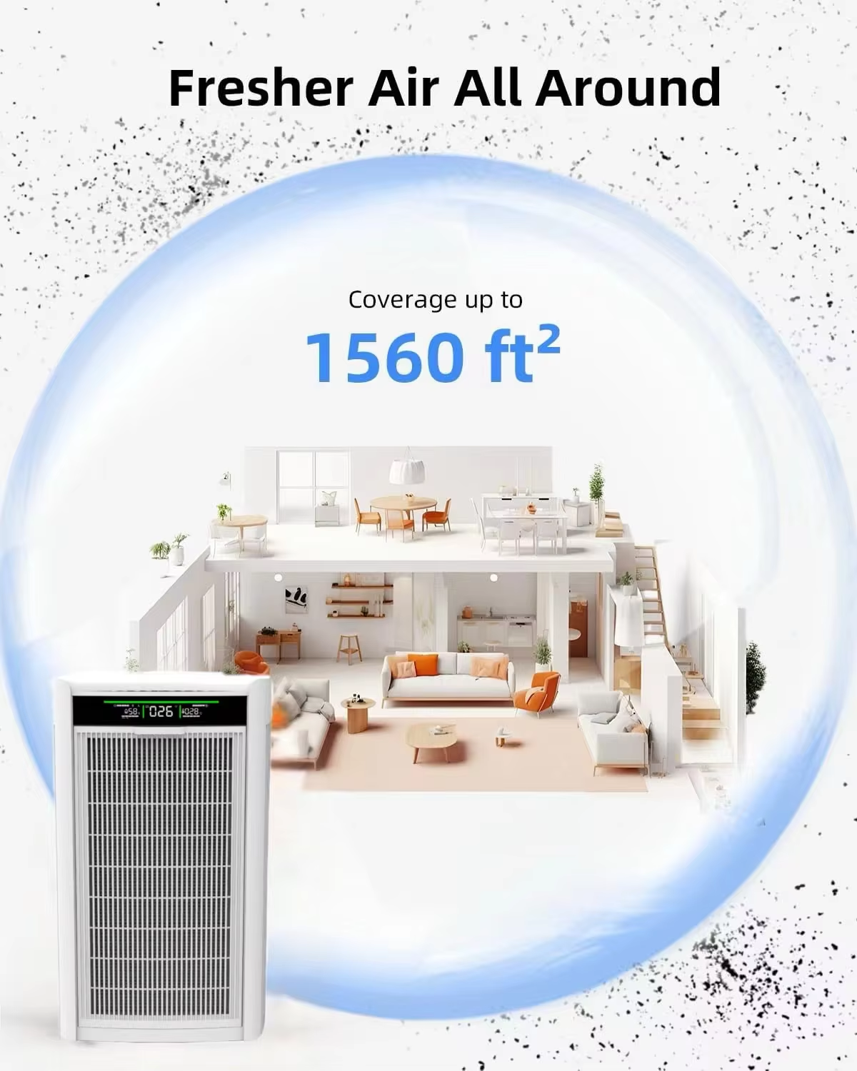 Large commercial home air purifier composite filter double-sided air intake cadr value 1000 deformaldehyde,commercial home air purifier with HEPA composite air filter,Purithm