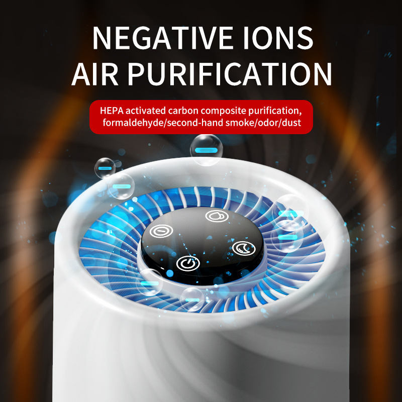 Portable Smart air purifier with HEPA powerful air duct system accelerates indoor air purification,Portable small Smart air purifier system with HEPA air filter,Purithm
