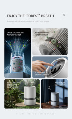 Portable Smart air purifier with HEPA powerful air duct system accelerates indoor air purification,Portable small Smart air purifier system with HEPA air filter,Purithm