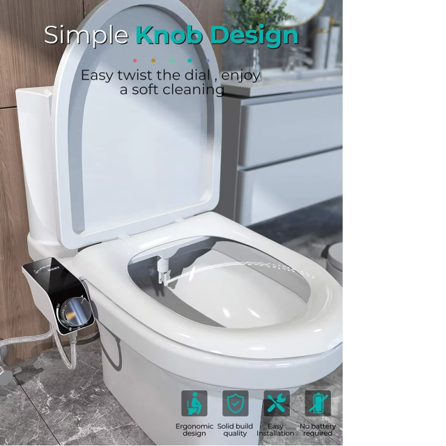Home Bidet, Self-Cleaning and Retractable Nozzle, Fresh Water Spray Non-Electric Mechanical Toilet Bidet Seat Attachment,Non-Electric Mechanical self cleaning Toilet Bidet Seat Attachment,Purithm
