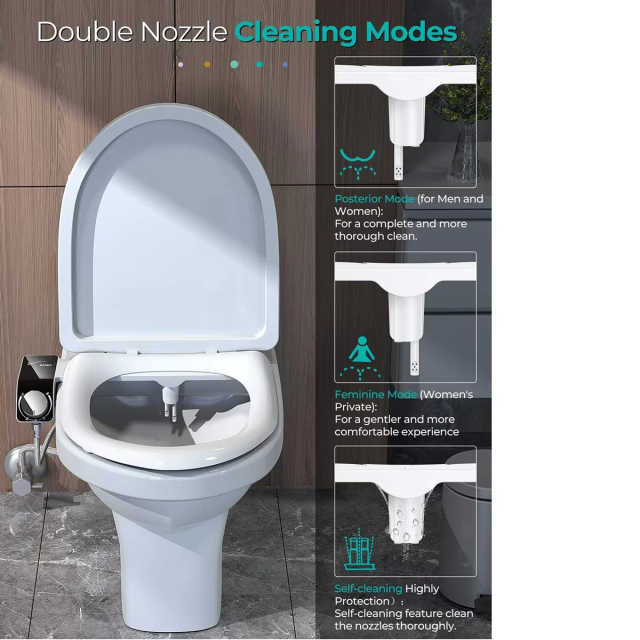 Home Bidet, Self-Cleaning and Retractable Nozzle, Fresh Water Spray Non-Electric Mechanical Toilet Bidet Seat Attachment,Non-Electric Mechanical self cleaning Toilet Bidet Seat Attachment,Purithm