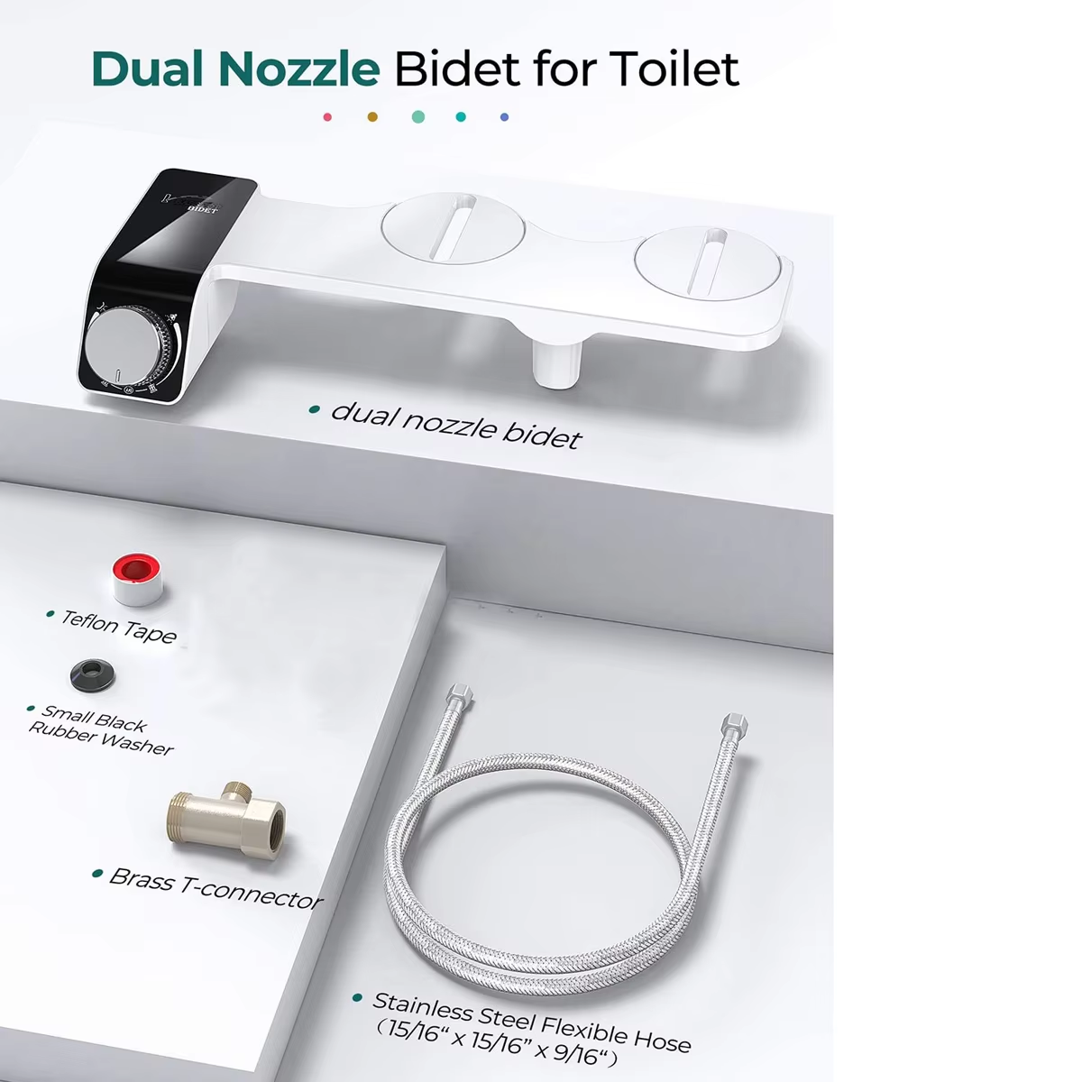 Home Bidet, Self-Cleaning and Retractable Nozzle, Fresh Water Spray Non-Electric Mechanical Toilet Bidet Seat Attachment,Non-Electric Mechanical self cleaning Toilet Bidet Seat Attachment,Purithm