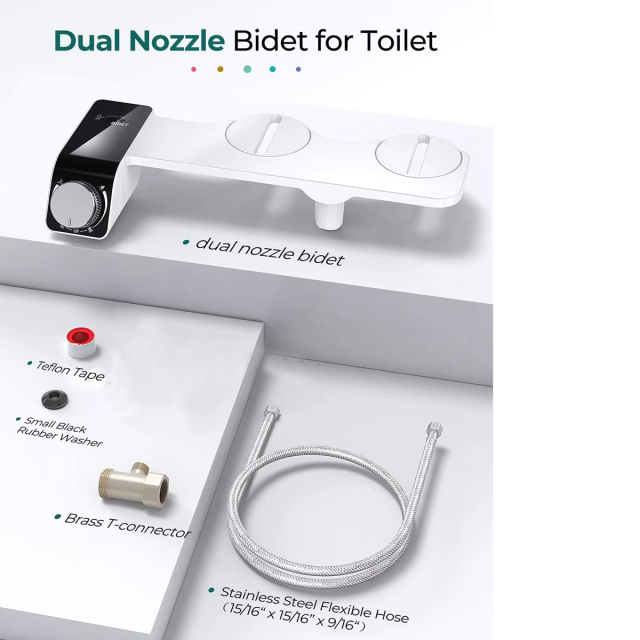Home Bidet, Self-Cleaning and Retractable Nozzle, Fresh Water Spray Non-Electric Mechanical Toilet Bidet Seat Attachment,Non-Electric Mechanical self cleaning Toilet Bidet Seat Attachment,Purithm