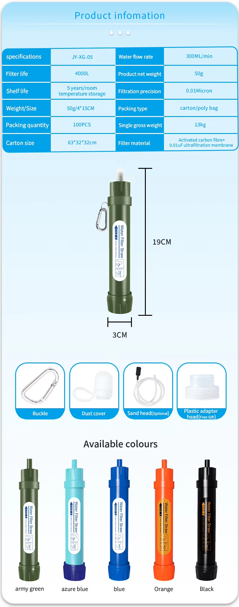 Portable Mini Survival Water Filter Straw Emergency Travel Camping Hiking Outdoor Water Filter Straw,Portable Mini Survival Water Filter Straw Emergency Travel Camping Hiking Outdoor Water Filter Straw,Purithm