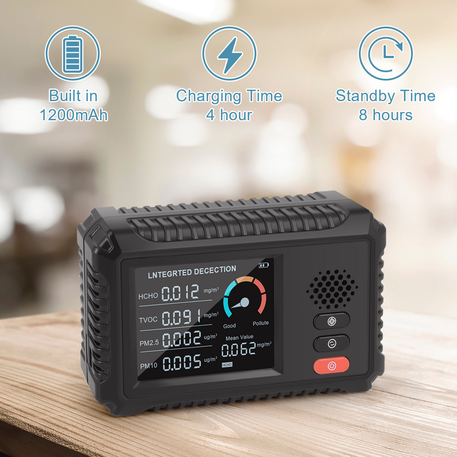 TVOC formaldehyde concentration detector carbon dioxide detector air quality PM2.5 detector air quality monitor,TVOC formaldehyde concentration detector carbon dioxide detector air quality PM2.5 detector air quality monitor,Purithm