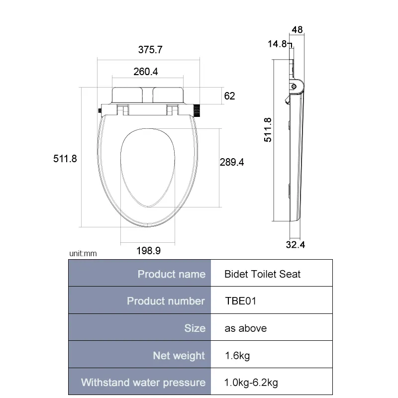 New Design Manual Non Electric Bidet Toilet Cover Easy to Install Adjustable Water Pressure Smart Bidet Toilet Seat,Non Electric Bidet Toilet Cover Easy to Install,Purithm