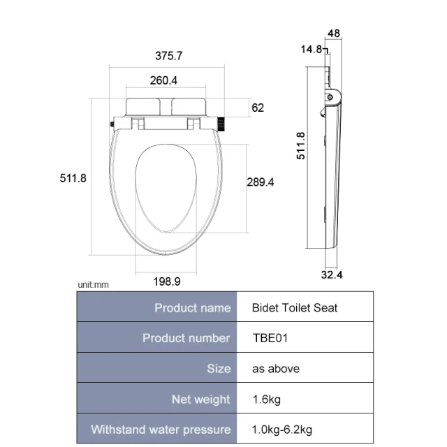 New Design Manual Non Electric Bidet Toilet Cover Easy to Install Adjustable Water Pressure Smart Bidet Toilet Seat,Non Electric Bidet Toilet Cover Easy to Install,Purithm
