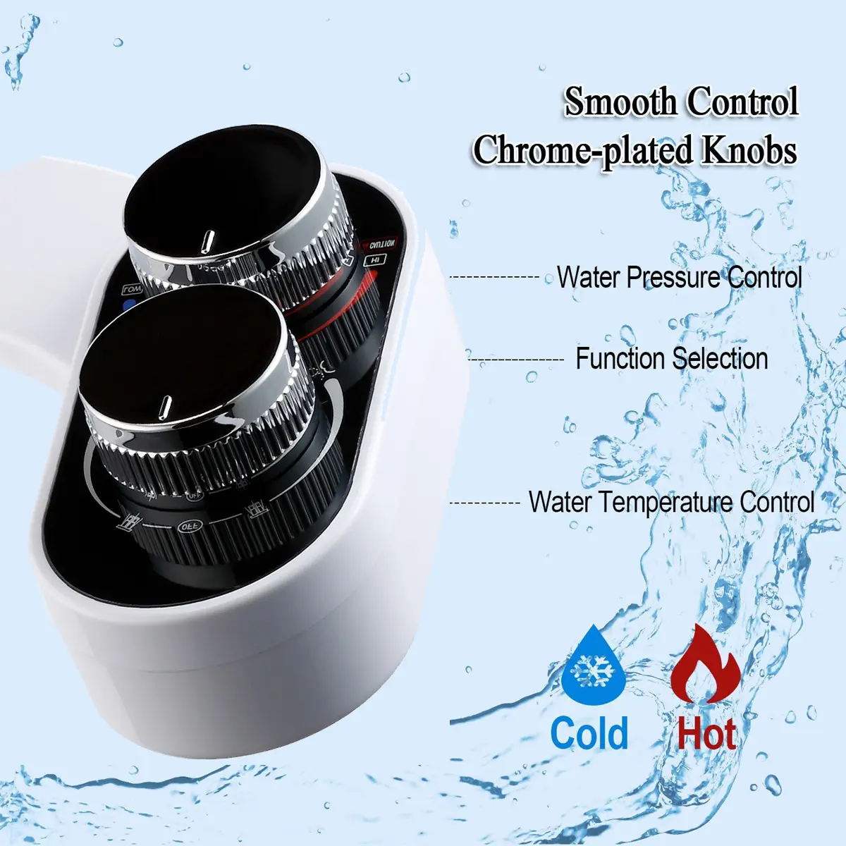 Cold and Hot Water Plastic Toilet Bidet Attachment with Non-electric Super Slim Dual Nozzles Self-cleaning,Cold and Hot Water Plastic Toilet Bidet Attachment,Purithm