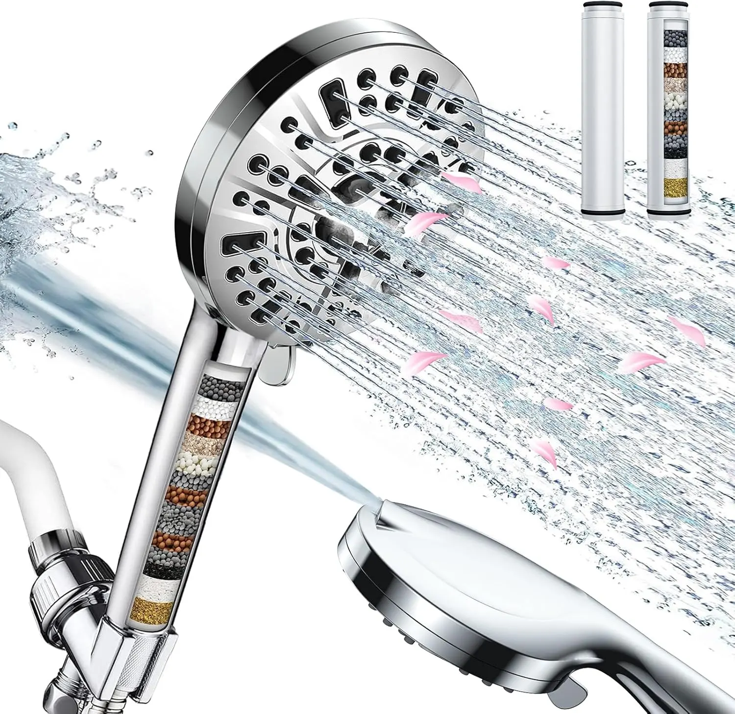 Factory Bathroom 10 Setting Handheld Rain Shower Head Filter Bath Abs Rainfall Hand Shower Head,Bathroom Handheld Rain Shower Head Filter Rainfall Hand Shower Head,Purithm