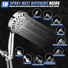 Factory Bathroom 10 Setting Handheld Rain Shower Head Filter Bath Abs Rainfall Hand Shower Head,Bathroom Handheld Rain Shower Head Filter Rainfall Hand Shower Head,Purithm