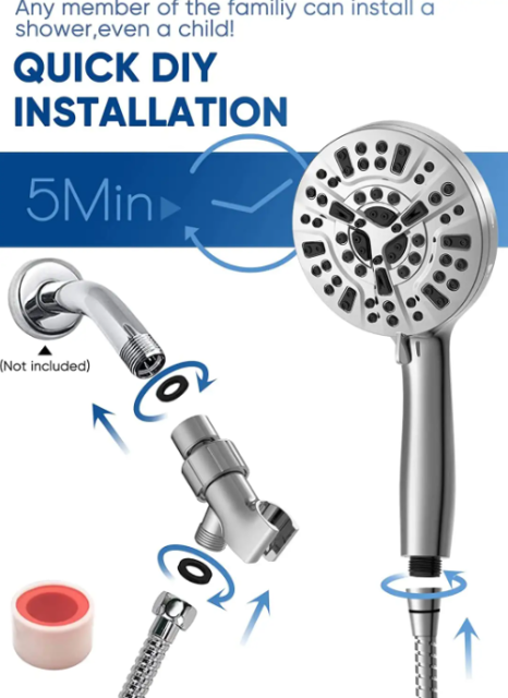 Minerals Stones Replacement Filters 10 Modes Spray Combo High Pressure Detachable Filtered Shower Head with Handheld,10 Modes Spray Combo High Pressure Detachable Filtered Shower Head,Purithm