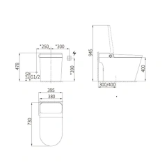 Electronic Automatic Bathroom Luxury Sanitary Toilet Smart One Piece Health Floor Smart Intelligent Wc Toilets Automatic,Smart Health Floor Smart Intelligent Wc Toilets Automatic toiilet,Purithm