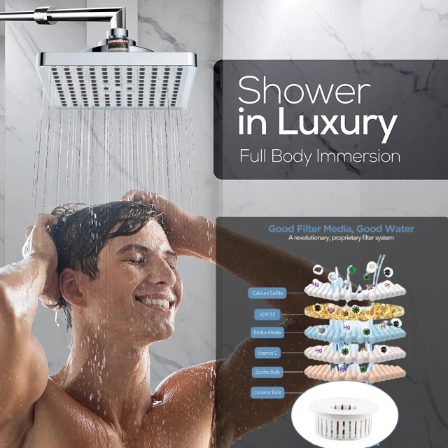 6-Inch  Booster High Pressure Shower Head with 20-Stage Filtration,6-Inch  Booster High Pressure Shower Head with 20-Stage Filtration,Purithm