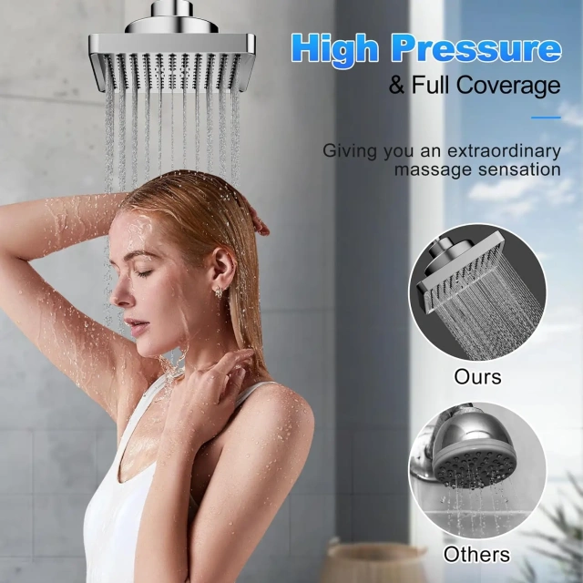 6-Inch  Booster High Pressure Shower Head with 20-Stage Filtration,6-Inch  Booster High Pressure Shower Head with 20-Stage Filtration,Purithm