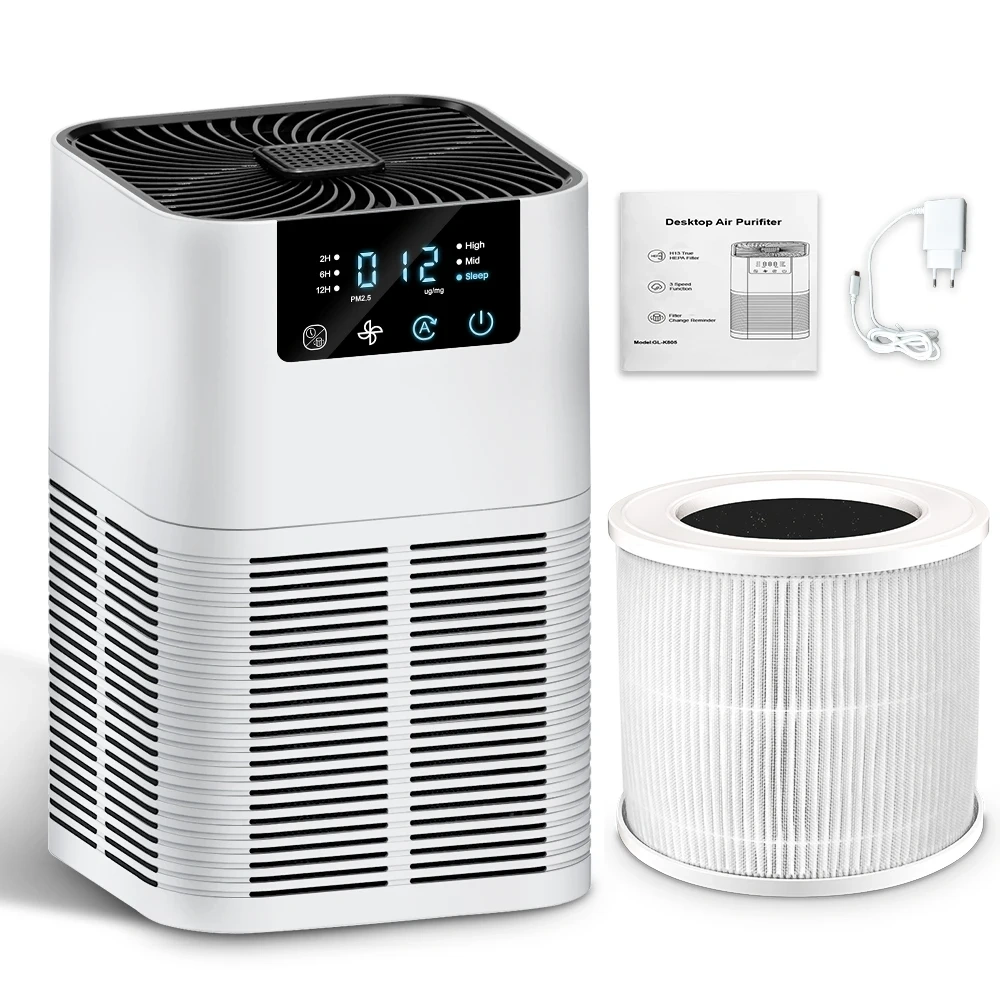 2025 Trend Home Desktop Portable Anion True H13 HEPA Air Cleaner Purifier With Aroma Diffuser and Air Quality Monitor,Portable True H13 HEPA Air Cleaner Purifier With Air Quality Monitor,Purithm