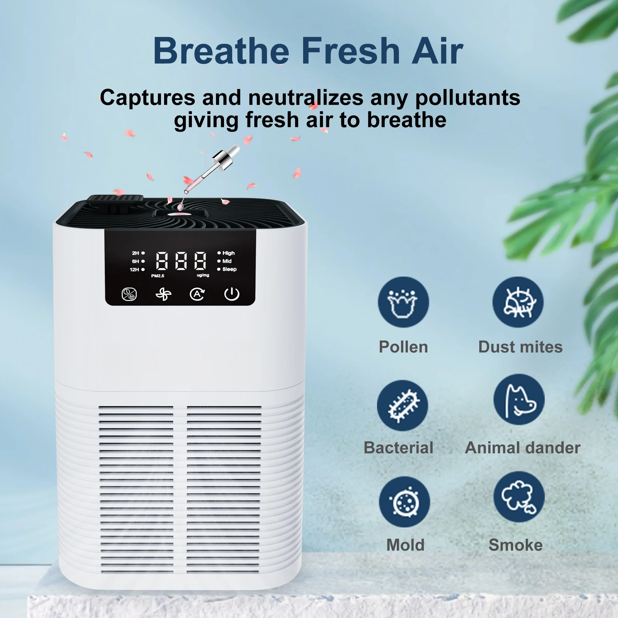 2025 Trend Home Desktop Portable Anion True H13 HEPA Air Cleaner Purifier With Aroma Diffuser and Air Quality Monitor,Portable True H13 HEPA Air Cleaner Purifier With Air Quality Monitor,Purithm