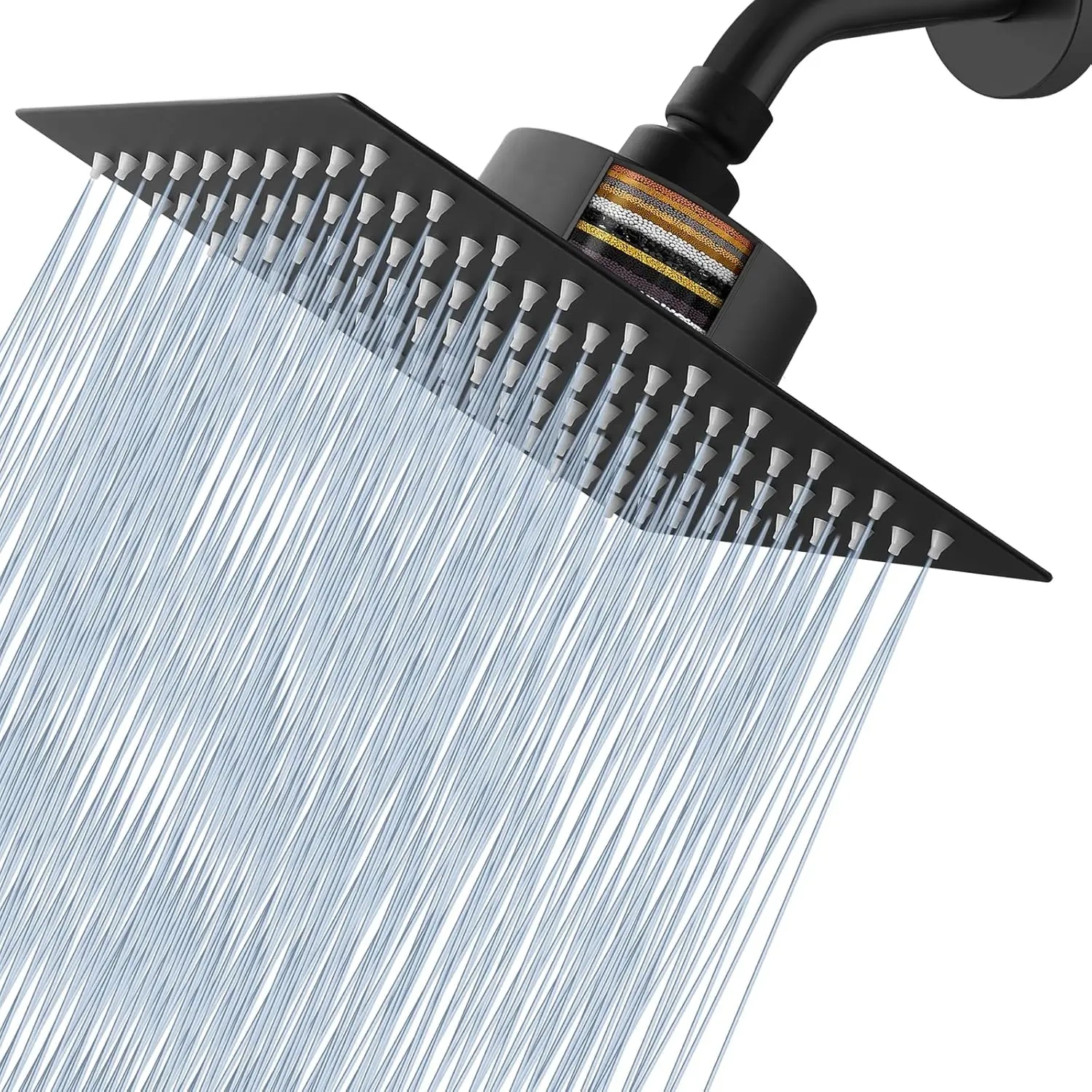 Modern 8 Inch Chrome and Black Stainless Steel Shower head with Filter,Modern 8 Inch Chrome and Black Stainless Steel Shower head with Filter,Purithm