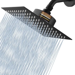 Modern 8 Inch Chrome and Black Stainless Steel Shower head with Filter,Modern 8 Inch Chrome and Black Stainless Steel Shower head with Filter,Purithm