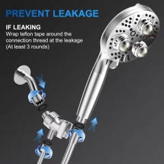 10 Settings Filter Shower Head with Massaging Ball High Pressure Shower Set with Hose and Bracket,Filter Shower Head with Massaging Ball showerhead with filtration,Purithm