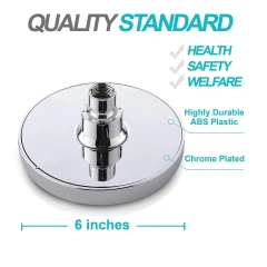 New Design Bathroom ABS Chrome Finishing Top 6 Inch Round Rain Shower Head with Filterh Filter 6 Inch DIAMETER OVHEAD FIXED SHOWERHEAD with Filter,Multi-function Bathroom Rain Shower Head with Filter,Purithm