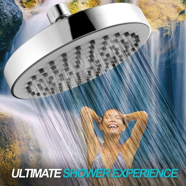 New Design Bathroom ABS Chrome Finishing Top 6 Inch Round Rain Shower Head with Filterh Filter 6 Inch DIAMETER OVHEAD FIXED SHOWERHEAD with Filter,Multi-function Bathroom Rain Shower Head with Filter,Purithm