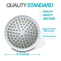 New Design Bathroom ABS Chrome Finishing Top 6 Inch Round Rain Shower Head with Filterh Filter 6 Inch DIAMETER OVHEAD FIXED SHOWERHEAD with Filter,Multi-function Bathroom Rain Shower Head with Filter,Purithm