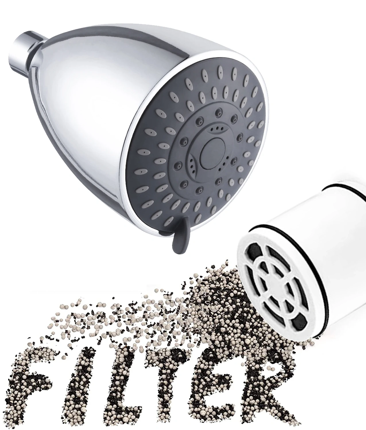 5 Premium Spray Settings with Filter Shower Head Good Quality Concealed Wall Mounted Luxury Rainfall Shower Head for Bathroom,5 Premium Spray Settings with Filter Shower Head,Purithm
