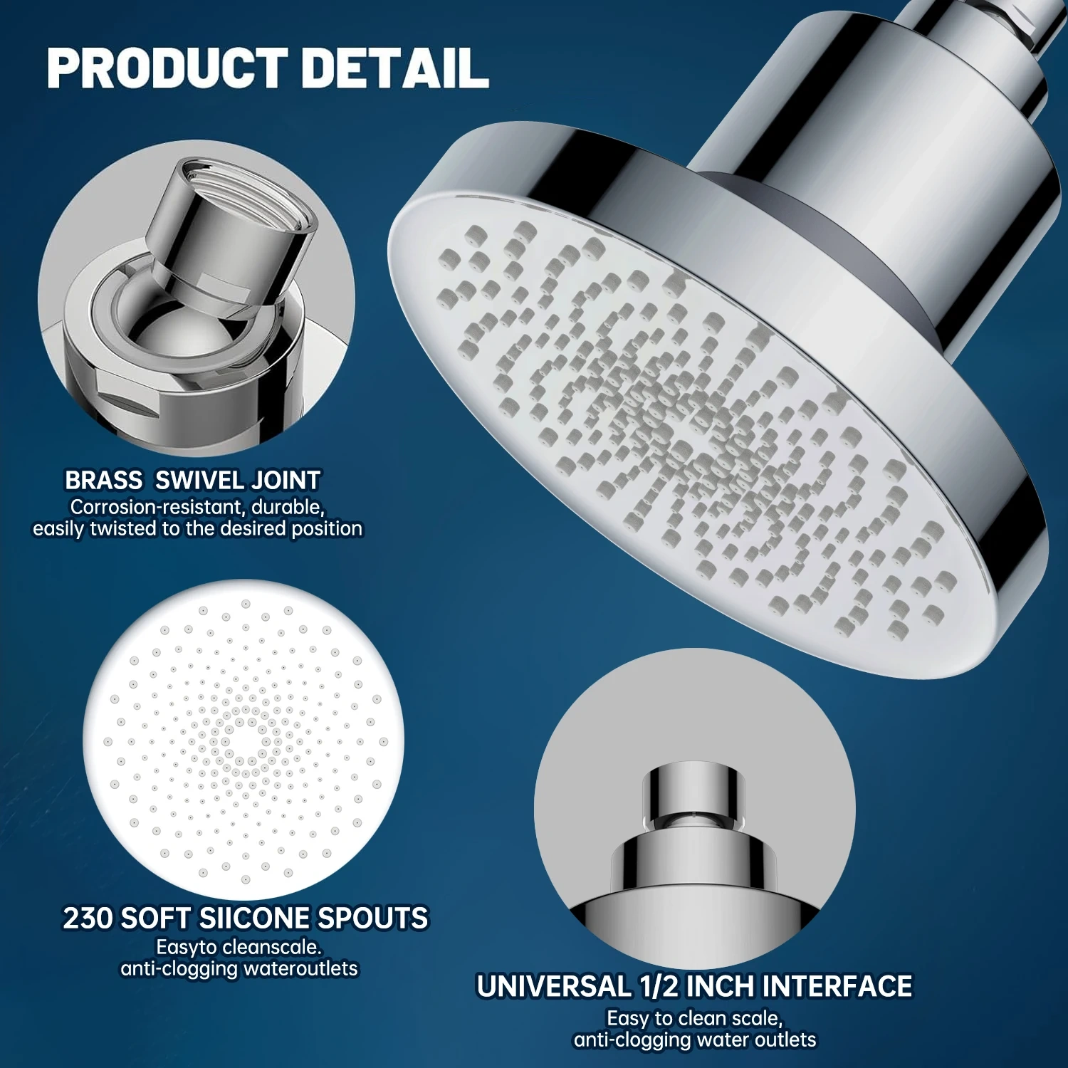 Modern Stainless Steel Household Shower Head with multilevel Filter  Pure Water G1/2,Household Shower Head with 20 stage filtration system,Purithm