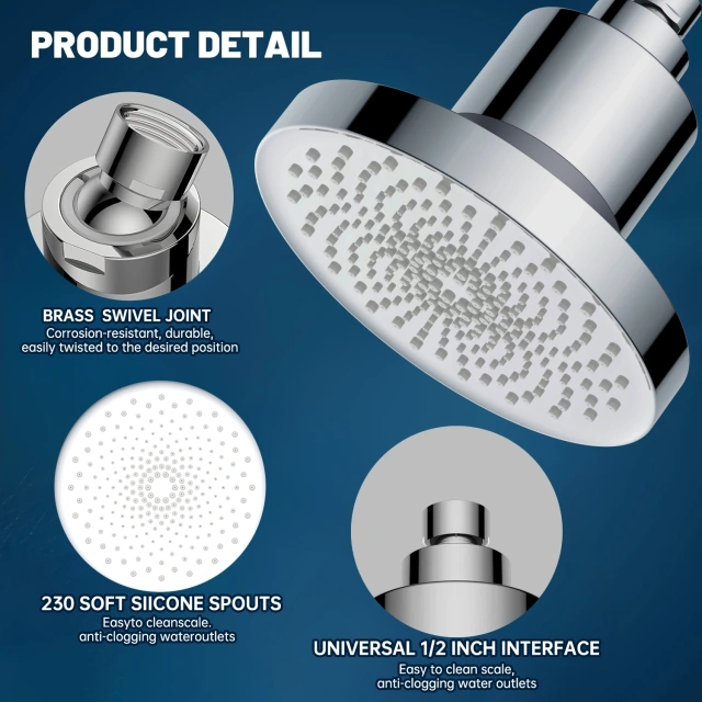 Modern Stainless Steel Household Shower Head with multilevel Filter  Pure Water G1/2,Household Shower Head with 20 stage filtration system,Purithm