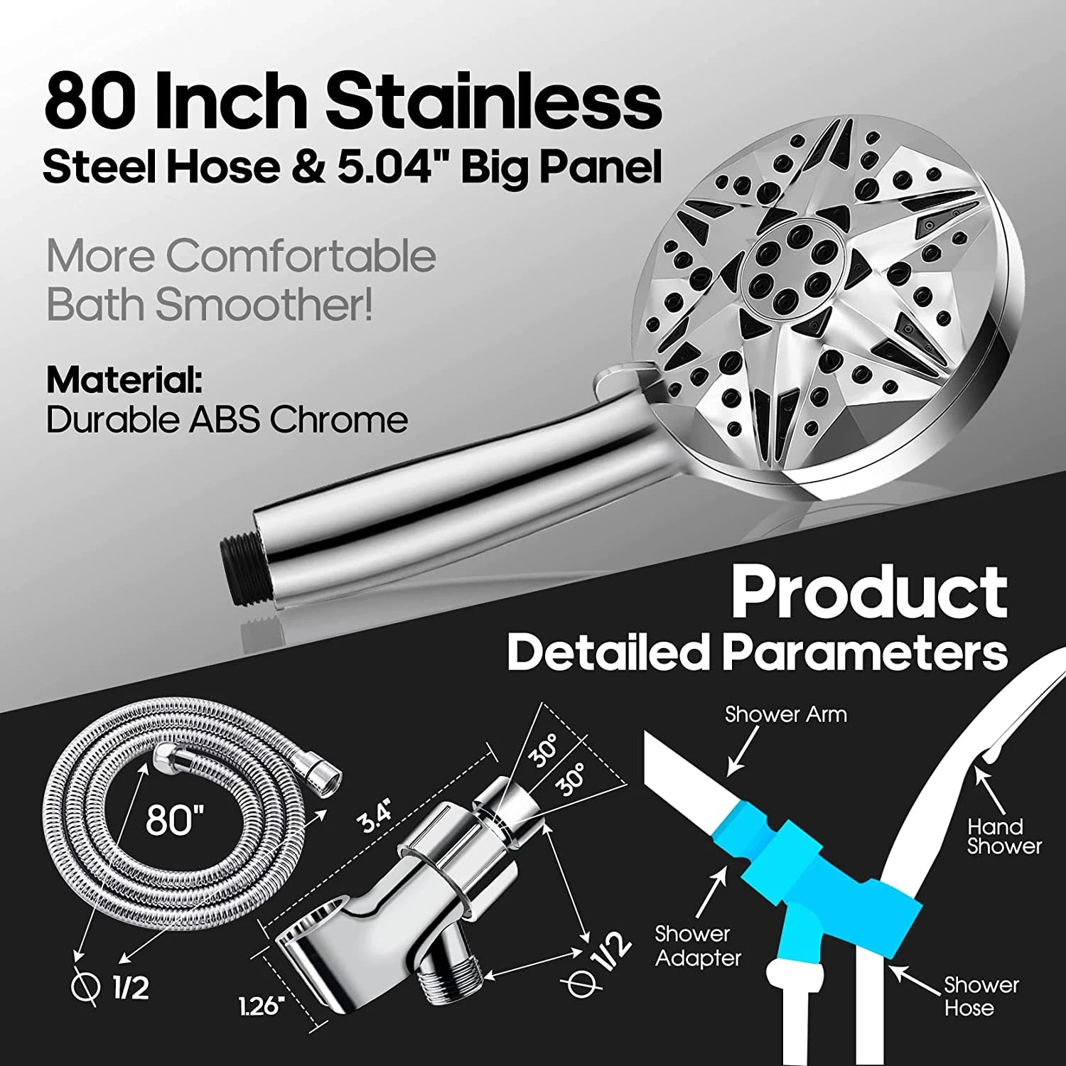 10 Function High Pressure Shower Head with 2 Jet Spray Modes Filter Handheld Showerhead,10 Function High Pressure Shower Head with 2 Jet Spray Modes Filter Handheld Showerhead,Purithm