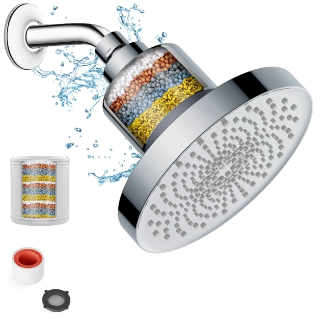 Modern Stainless Steel Household Shower Head with multilevel Filter  Pure Water G1/2,Household Shower Head with 20 stage filtration system,Purithm