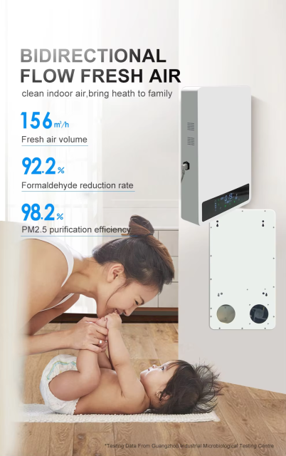 OEM ODM Low Noise Co2 Tuya WiFi Bathroom Nail Salon Smart Heat Recovery Ventilation Fresh Air System 110V Air Purifier,OEM ODM WiFi Smart Heat Recovery Ventilation Fresh Air Purifier System,Purithm