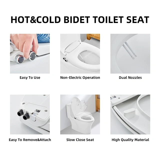 Non-electric V Shape  Hot and Cold Water Bidet Toilet Seat Bathroom Manual Postpartum Care Toilet Seat Bidet Intelligent Flushing Toilet seat,Non-electric V Shape  Hot and Cold Water Bidet Toilet Seat Bathroom Manual Postpartum Care Toilet Seat Bidet,Purithm