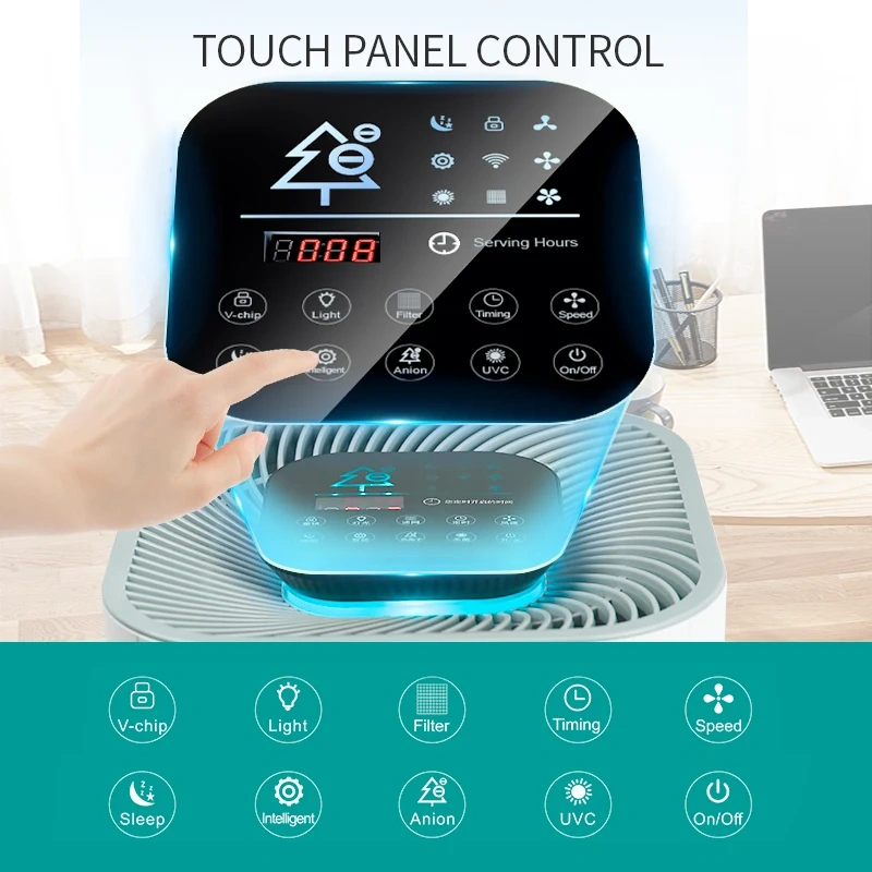 Home Small Room Smart Purifiers for Home air Cleaner Activated Carbon HEPA13/14hepa Purifier,Smart Portable Purifiers for Home air Cleaner with HEPA13/14 filter,Purithm