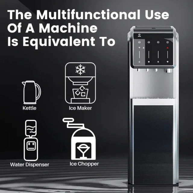 Commercial Intelligent Advanced RO Filtration System Vertical RO Water Dispenser With Ice Maker Machine,Office Living Room Water Dispenser Reverse Osmosis Water Dispenser Ice Maker Machine,Purithm