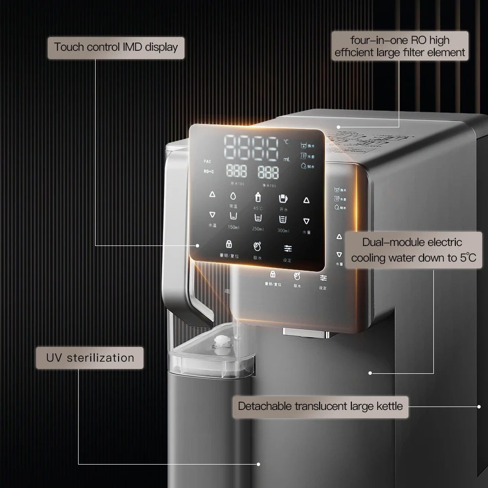 Hot Selling Desktop Water Cooler Hot&cold Normal Purifier Children Safety Lock RO Water Dispenser Purifier Cooler,Multi-functional Smart RO Water Purifier hot & cold water dispenser,Purithm