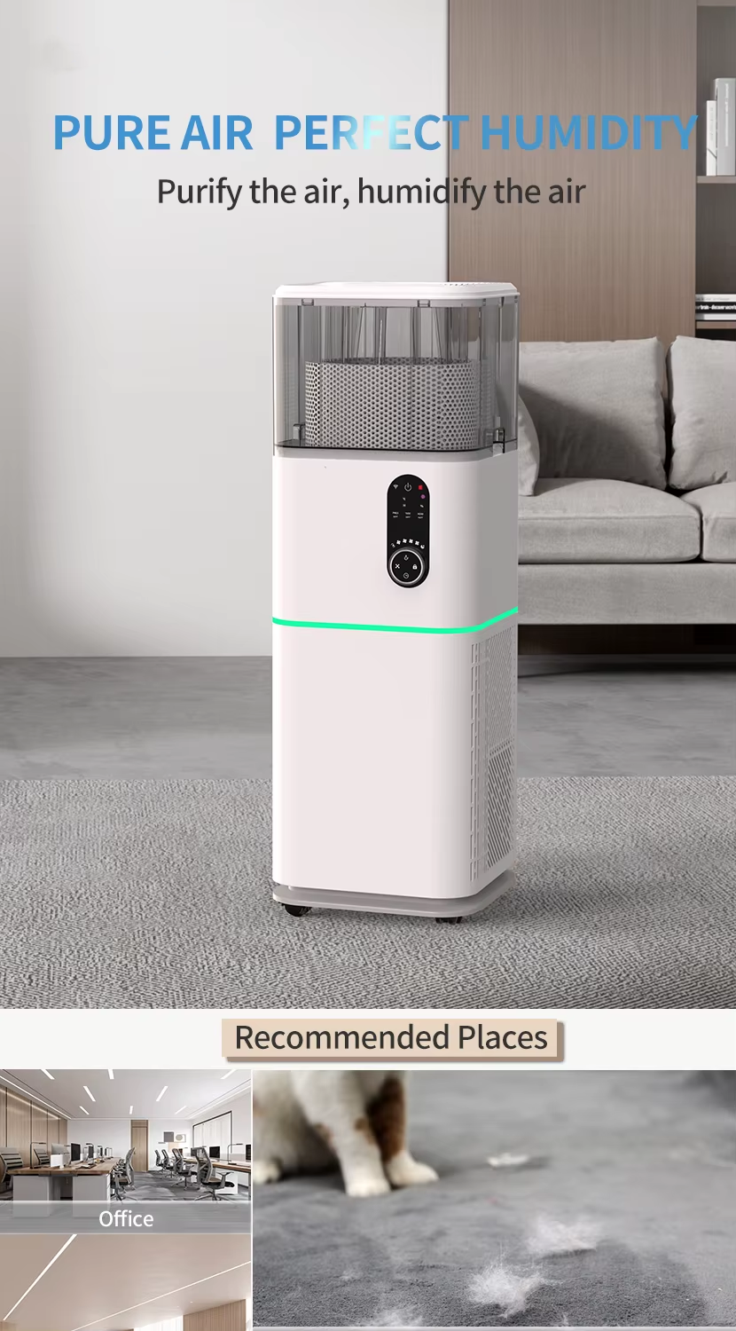 Durable Home Air Purifier Aromatherapy Humidify Features HEPA Activated Carbon Filters Electric Manual Power Source Made Plastic,Smart Home Air Purifier with HEPA Activated Carbon Filters,Purithm
