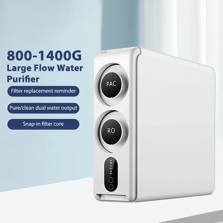 Hot Sale Large Flow Smart 1200G Reverse Osmosis Water Purifier Filter Undersink RO Water System With Digital Display for home,Custom Pure Clean Dual Output Water Purifier RO System 800/1400G Large Flow Under Kitchen Counter Integrated Water Way Dispenser,Purithm