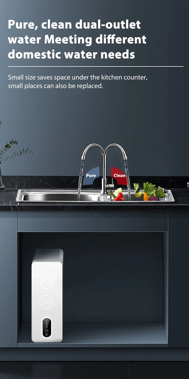 Hot Sale Large Flow Smart 1200G Reverse Osmosis Water Purifier Filter Undersink RO Water System With Digital Display for home,Custom Pure Clean Dual Output Water Purifier RO System 800/1400G Large Flow Under Kitchen Counter Integrated Water Way Dispenser,Purithm