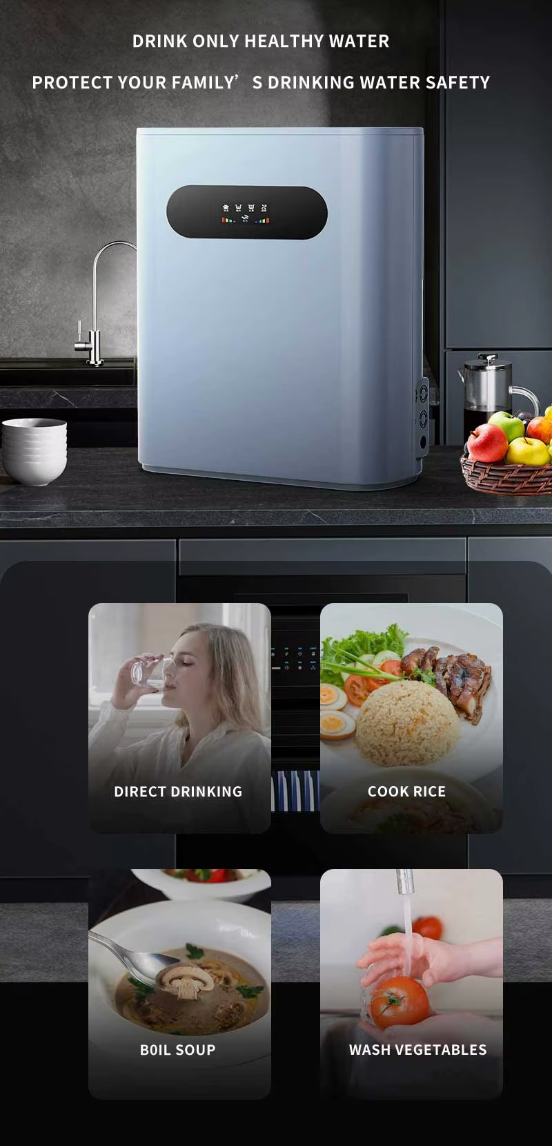 2025 Best Electric Countertop Water Purifier for Home and RV 800g Large flow Reverse Osmosis water filter system for home,Household Under Sink Electric Reverse Osmossis Water Purifier,Purithm