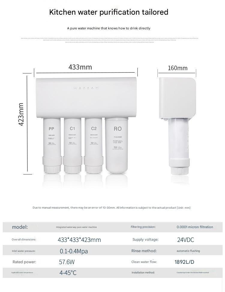 large flow rate tankless reverse osmosis water purifier household card-connected water purifier RO direct drinking pure water filter system,large flow rate tankless reverse osmosis water purifier household card-connected water purifier RO direct drinking pure water filter system,Purithm