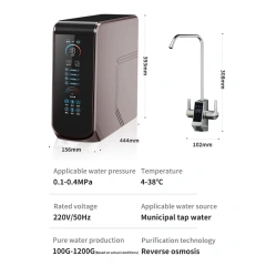 Smart Home Kitchen Reverse Osmosis Water Purifier Under-Sink Mineral RO Water Filter System Alkaline Hotels Households,800G Reverse Osmosis Home Use Water Filter Life Reminder TDS Display Drinking Water Manufacturing Vendor,Purithm