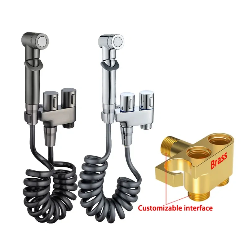 New Design High Pressure Bidet Faucet Shower Bathroom Jet Brass Bidet Spray Multi functional Brass Handheld Bidet Sprayer Attachment for toilet,High Pressure handheld bidet sprayer for toilet,Purithm